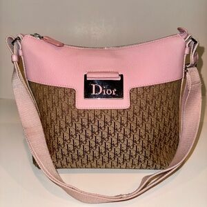 Christian Dior Street Chic Trotter Canvas Leather Shoulder Bag